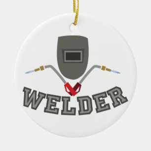Welder Ceramic Ornament