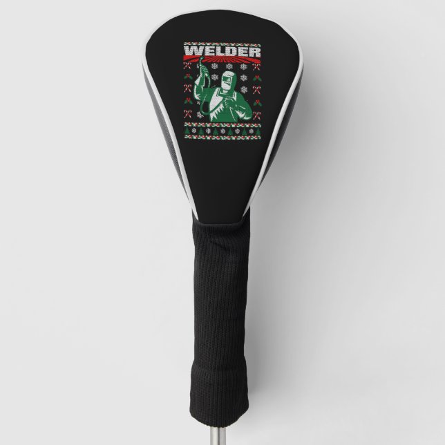 Welder Christmas Ugly Sweater Golf Head Cover (Front)