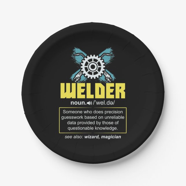Welder Definition Paper Plate (Front)
