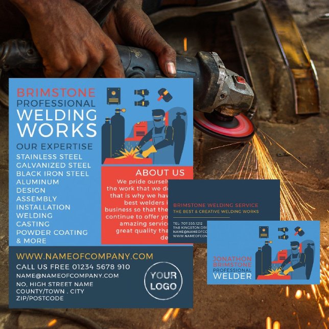 Welder Design, Metal Worker, Welder Business Card (Creator Uploaded)