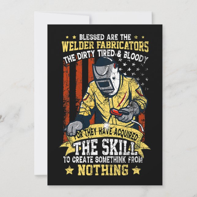 Welder Fabricators Metalworker Welding Machine MIG Invitation (Front)