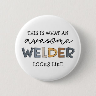 Welder Funny Awesome Welder Gifts Keychain 6 Cm Round Badge