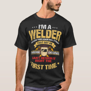 Welder Gifts Funny Welding Image On Back Of     T-Shirt