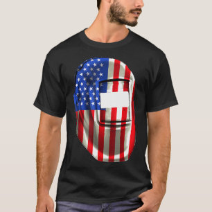 Welder Gifts Patriotic Welding American Flag Helme T-Shirt