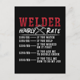 Welder Hourly Rate Welding Career Weld Welders Holiday Postcard