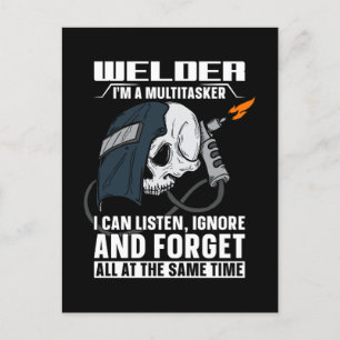 Welder I'm A Multitasker Welding Career Weld Iron Holiday Postcard