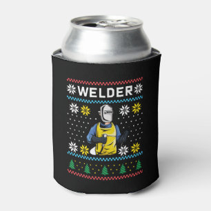 Welder Knit Ugly Christmas Sweater Gift Can Cooler