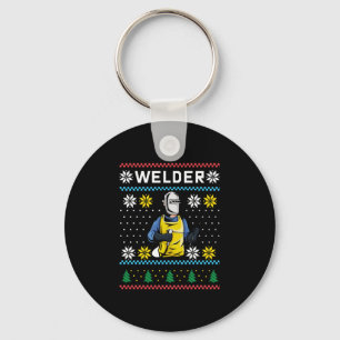 Welder Knit Ugly Christmas Sweater Gift Key Ring