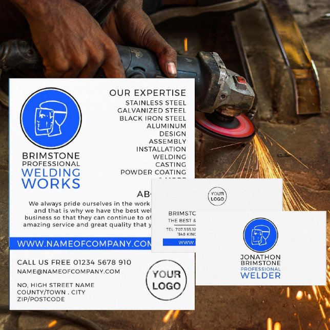 Welder Logo, Metal Worker, Welder Advertising Flyer (Creator Uploaded)