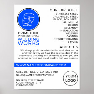 Welder Logo, Metal Worker, Welder Advertising Poster