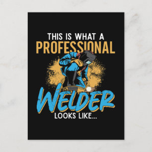 Welder Looks Like Welding Career Weld Metal Iron Holiday Postcard