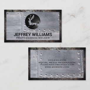 Welder   Metal Rivets   Rusted Grunge Metal Business Card