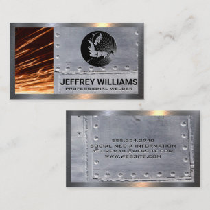 Welder   Metal Rivets   Sparks   Metallic Business Card