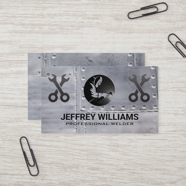 Welder | Metal Rivets | Wrenches Business Card (Front/Back In Situ)