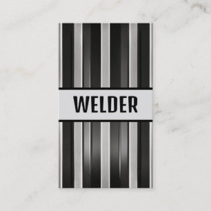 Welder Modern Striped Business Card