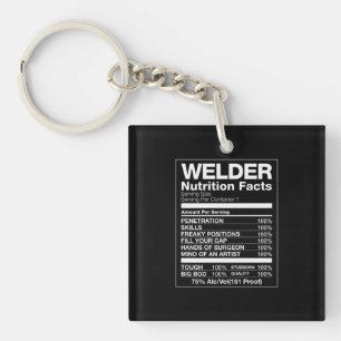 Welder Nutrition Facts Key Ring