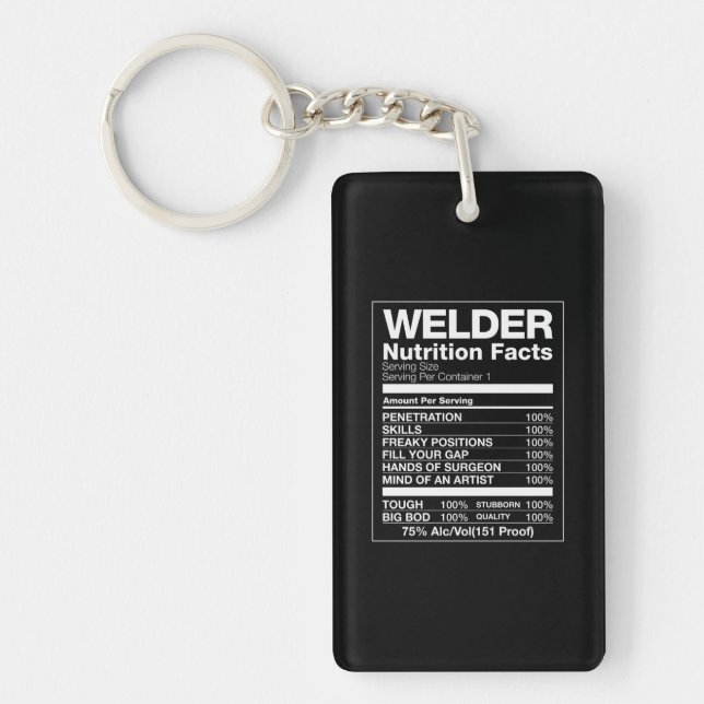 Welder Nutrition Facts Key Ring (Front)