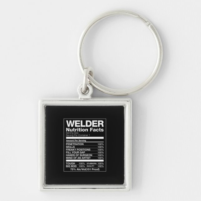 Welder Nutrition Facts Key Ring (Front)