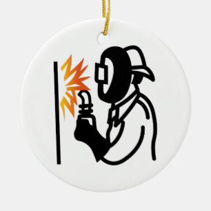 Welder Outline Ceramic Tree Decoration