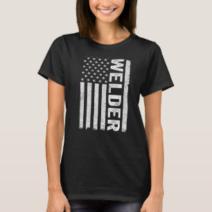 Welder Patriotic USA American Flag Vintage Welding T-Shirt