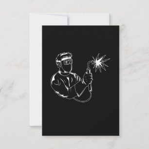 Welder Silhouette Cute Shadow Craftsman Gifts Thank You Card