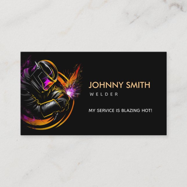 Welder Slogans Business Cards (Front)