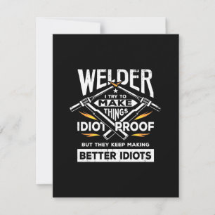 Welder Try To Make Things Thank You Card