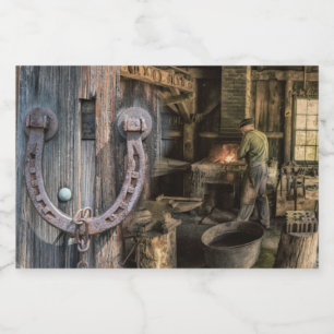 Welder Vintage Blacksmith Horseshoes Food Label