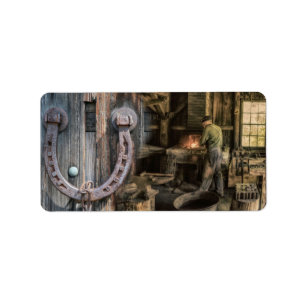 Welder Vintage Blacksmith Horseshoes Label