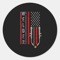 Welder Vintage USA American Flag Welding