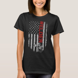 Welder Vintage USA American Flag Welding  Welder T-Shirt
