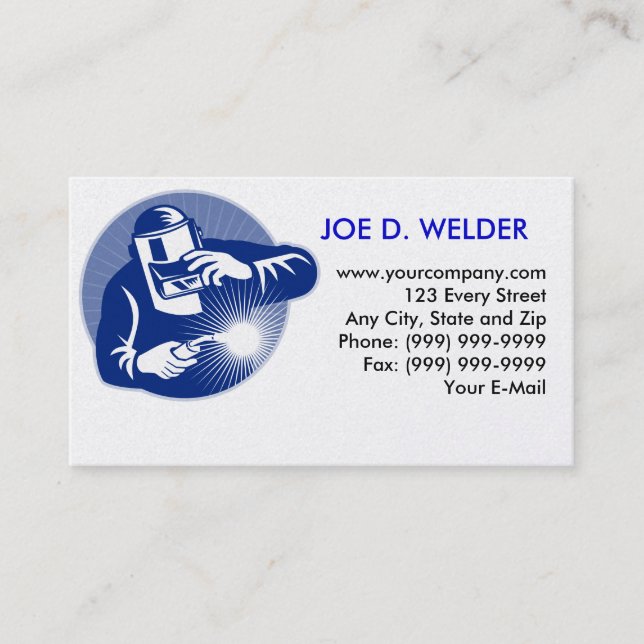 welder welding business card (Front)