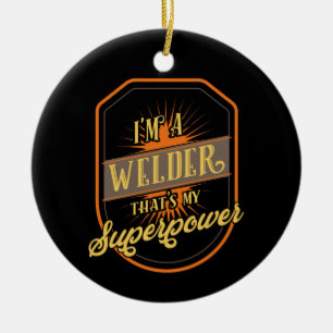 Welder Welding Ceramic Ornament