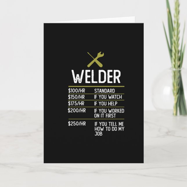 Welder Welding Gift Present Idea Card (Front)