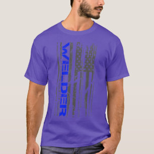 Welder Welding Patriotic American Flag  T-Shirt