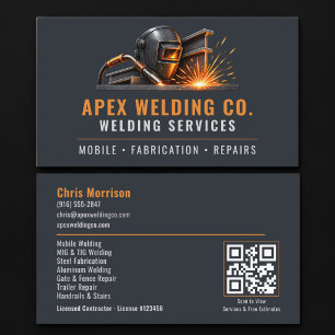 Welder Welding QR Code Professional Services Business Card