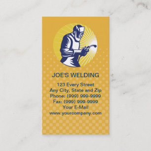 welder welding  worker business card