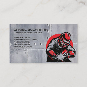 Welder Worker on Metal   Trades Business Card