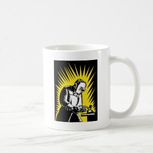 welder worker welding coffee mug