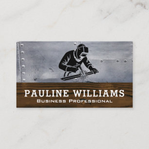 Welder Working   Blue Collar Business Card