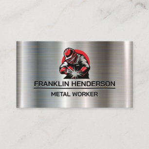 Welder Working on Metal   Fabrication Business Card