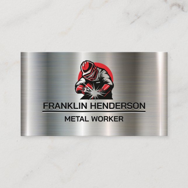 Welder Working on Metal | Fabrication Business Card (Front)