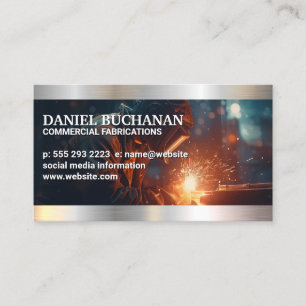 Welder Working with Metal   Sparks Fly Business Card