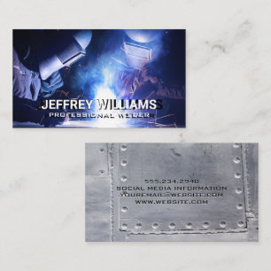 Welders Working   Metal Rivets  Business Card