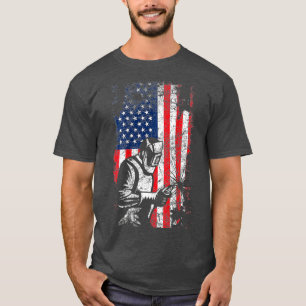 Welding American Flag Welder Fathers Day Design T-Shirt