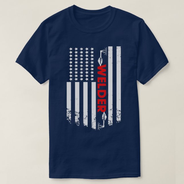Welding American Welder Flag (3) T-Shirt (Design Front)