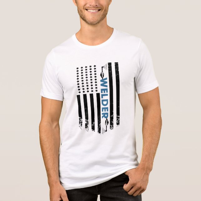 Welding - American Welder Flag Tri-Blend Shirt (Front)