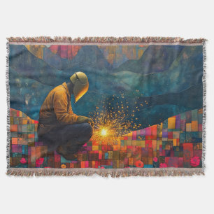  Welding Art - home deco-welders gifts art print  Throw Blanket