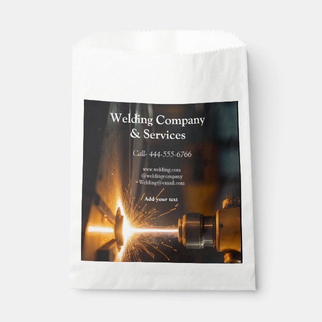 Welding contract construction add name contact no favour bag (Front)