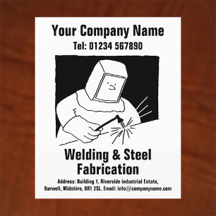 Welding & Fabrication Cartoon Design Flyer
